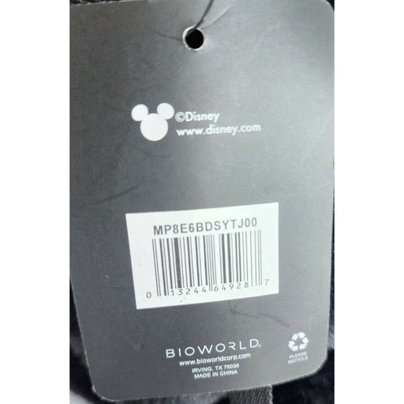 Mickey Mouse Disney Black Furry Backpack Red Front Pocket Ears & Luggage Tags - Picture 11 of 15